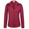 GRACE KARIN Women's Long Sleeve Button Down Chiffon Blouse Top CLAF0410 - Camicie (corte) - $16.99  ~ 14.59€