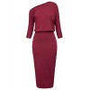 GRACE KARIN Women's Sexy One Shoulder Hips-Wrapped Bodycon Party Pencil Dress - Dresses - $19.99  ~ £15.19