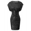 GRACE KARIN Women's Sparkling Sequins Hollowed Back Mini Ruched Pencil Dress - ワンピース・ドレス - $32.99  ~ ¥3,713