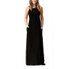 GRECERELLE Women's Sleeveless Racerback Loose Plain Maxi Dresses Casual Long Dresses with Pockets - Dresses - $34.99  ~ £26.59