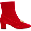 GUCCI Embellished velvet ankle boots - Stivali - 