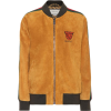 GUCCI Embroidered suede bomber jacket - 长袖衫/女式衬衫 - 