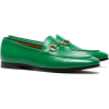 GUCCI Green Jordaan leather loafers - 平底便鞋 - 