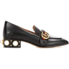 GUCCI Leather mid-heel loafers - Шлепанцы - 