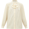 GUCCI Ruffle-neck silk blouse - Koszule - długie - 