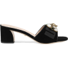 GUCCI Velvet mid-heel slide with bee - Sandalen - 