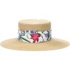 GUCCI Woven hat with New Flora ribbon - Hat - 