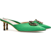 GUCCI green unia GG 45 crystal satin mul - Loafers - 