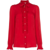 GUCCI silk ruffle front blouse - 长袖衫/女式衬衫 - 