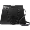 GU_DECroc-effect leather shoulder bag - Mensageiro bolsas - 