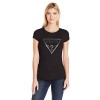 GUESS Women's Short Sleeve Line up Triangle R3 Tee - Shirts - $27.99 