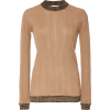 Ganni Two-Tone Ribbed Cotton-Blend Sweat - Pullover - 
