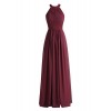 Gardenwed Chic Beaed Waist Long Prom Party Dress Halter Chiffon Formal Dress - Vestidos - $259.99  ~ 223.30€
