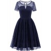 Gardenwed Delicate Floral Lace Homecoming Dress Women's Bridesmaid Dress with Short Sleeves - Dresses - $79.99 