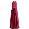 Gardenwed Flowy Halter Long Bridesmaid Dresses Simple Boho Dress Beach Dress - Dresses - $189.99 