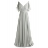 Gardenwed Flowy Sleeves A Line Chiffon Bridesmaid Dress Long Beach Wedding Party Dress - Obleke - $219.00  ~ 188.10€