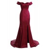 Gardenwed Gorgeous Off The Shoulder Long Mermaid Silk Satin Prom Dress Formal Dress - Obleke - $199.99  ~ 171.77€
