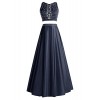 Gardenwed Impressive See Through Two Pieces Beaded Prom Dress Long Evening Dress - Kleider - $239.99  ~ 206.12€