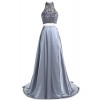 Gardenwed Two-Piece Beaded High Neck Long Evening Prom Dresses 2017 - ワンピース・ドレス - $259.99  ~ ¥29,261