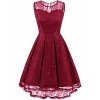 Gardenwed Women's Retro Floral Lace High-Low Homecoming Dress Cocktail Party Gown Bridesmaid Dress - Dresses - $46.99 