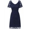 Gardenwed Women's Vintage Floral Lace Dress Cocktail Party Bridesmaid Dress with Sleeves - 连衣裙 - $36.99  ~ ¥247.85