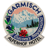 Garmisch Alpenhof Hotel luggage label - Ilustrationen - 