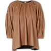 Gathered Brown Faux Leather Top - Altro - 