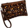 Gem Studded Wristlet Clutch Zip-Top Detachable Chain Strap - バッグ クラッチバッグ - $27.99  ~ ¥3,150