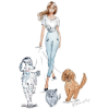 Girl and dog - Ilustracje - 