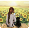 Girl and dog - Ilustracije - 