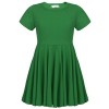 Girls' Summer Short Sleeve Cotton Pleated Party Twirly Skater Dress - Dresses - $17.99 