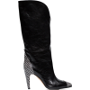 Givenchy Black Leather Knee High Boots - Čizme - 