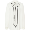 Givenchy Pussy-Bow Two-Tone Silk Shirt - Long sleeves shirts - 
