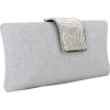 Glamorous Glitter Hard Case Evening Clutch Baguette Handbag Purse Rhinestone Closure w/Detachable Chain White - Torbe z zaponko - $29.99  ~ 25.76€