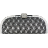 Glamorous Vintage Lace Sprinkle Rhinestones Closure Half Moon Hard Case Evening Baguette Clutch Purse w/Detachable Shoulder Chain Gray - 女士无带提包 - $44.50  ~ ¥298.16