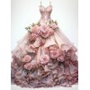 Glamorous Flower pink gown - Kleider - 