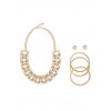Glitter Link Necklace Bracelet and Earrings Set - Earrings - $7.99 