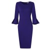 GlorySunshine Women 3/4 Flare Bell Sleeves Work Bodycon Pencil Dress Vintage Cocktail Party Dresses - Dresses - $6.99 