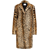 Goat Hair Leopard Print Coat - Kurtka - 