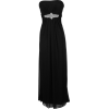 Goddess Empire Strapless Chiffon Gown w/Rhinestone Accent Junior Plus Size Black - Dresses - $99.99 