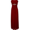 Goddess Empire Strapless Chiffon Gown w/Rhinestone Accent Junior Plus Size Red - Dresses - $99.99 