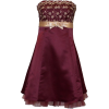 Gold Embroidered Strapless Holiday Formal Bridesmaid Gown Prom Dress With Tulle Junior Plus Size Burgundy - ワンピース・ドレス - $69.99  ~ ¥7,877