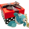 Gold Fish Rhinestone Bling Crystals Handbag Charm Keychain Key Clip Holder w/Gift Box Blue - Modni dodatki - $19.50  ~ 16.75€