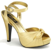 Gold Satin Ankle Strap Platform Sandal - 10 - Sandals - $42.50 