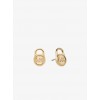 Gold-Tone Logo Lock Stud Earrings - Earrings - $55.00 