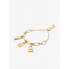 Gold-Tone Padlock Charm Slider Bracelet - Pulseras - $135.00  ~ 115.95€