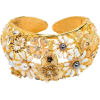 Gold/White Multi Flower Cuff (KJL) - Bransoletka - $300.00  ~ 257.67€