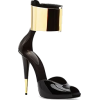 Gold Ankle Strap Black Heel - Klasični čevlji - 