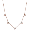 Gold & Diamond Triangle Necklace, Diamon - Necklaces - 
