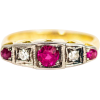 Gold Diamond and Ruby ring 1920s - Rings - 